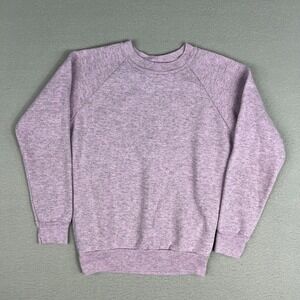 VTG Raglan Sweatshirt Youth Large 14 Acrylic 1990s Blank Heather Purple USA